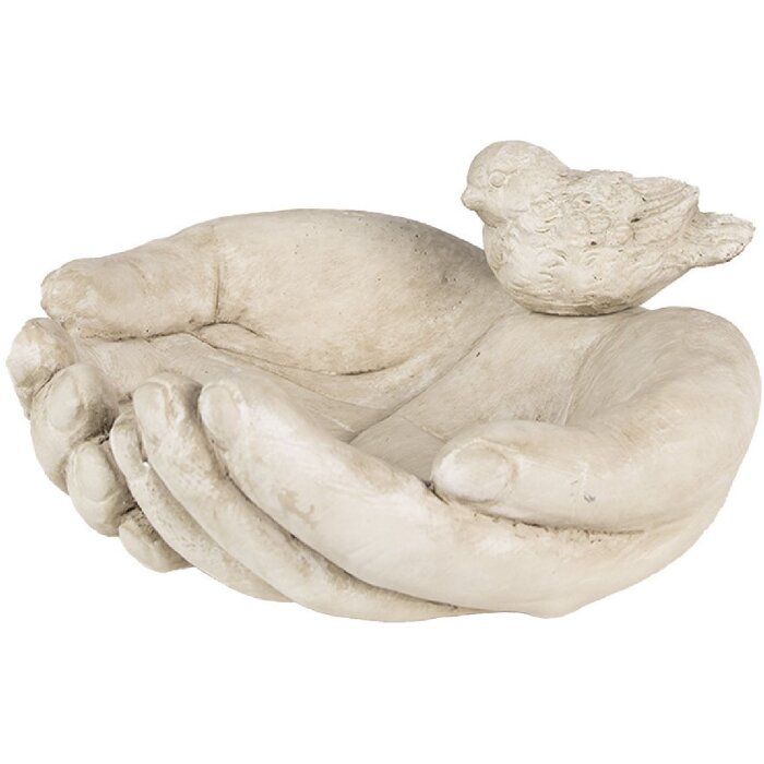 Clayre & Eef 6TE0502 Vogelfutterbehälter Händeform Beige 23x21x9 cm