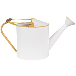 Clayre & Eef 6Y5510 Dekoration Gießkanne Weiß Gelb 39x13x21 cm