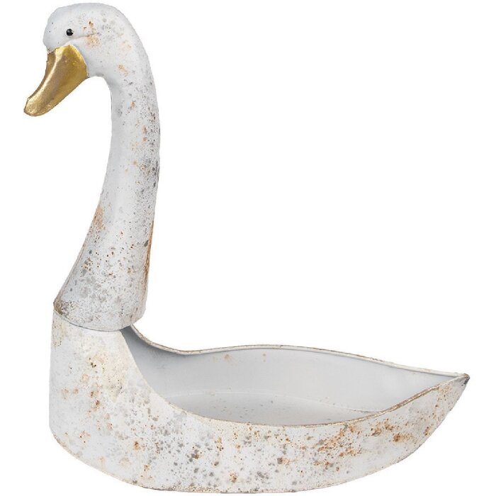 Clayre & Eef 6Y5514 Pflanzenhalter Weiß Gold 40x21x40 cm