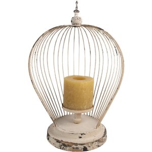 Clayre & Eef 6Y5588 Laterne Beige Eisen 31x24x45 cm Antik Stil