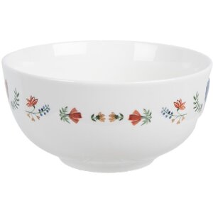 Clayre & Eef CARYBO Schale Keramik Weiß Ø 14x7 cm 500 ml Landhausstil