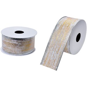 Clayre & Eef LI0122 Schleife Weiß Goldfarbig...