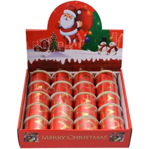 Clayre & Eef LI0124 Schleife Rot Goldfarbig 5 cm x 2.7 m