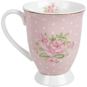 Clayre & Eef SWRMU-2 Кружка фарфоровая розово-фиолетовая 12х8х10см 300мл