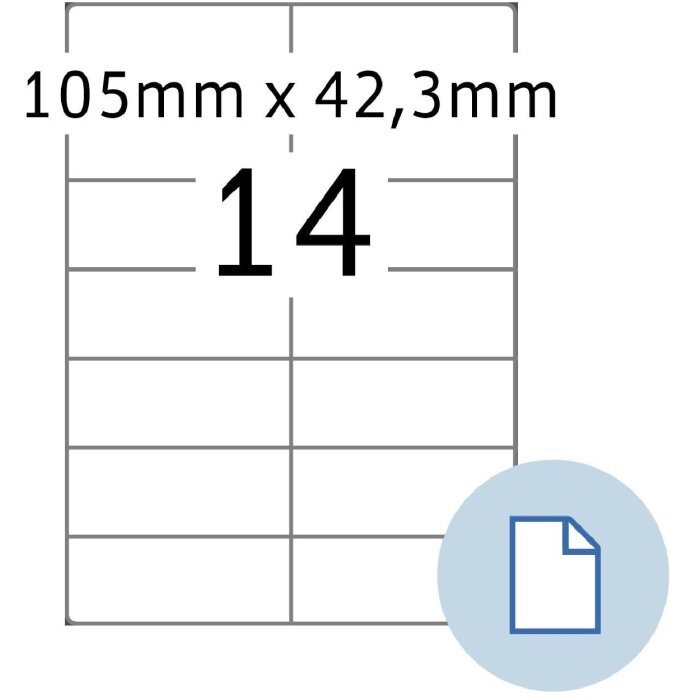 HERMA 8414 Blattetiketten A4 Papier weiß 105x42.3 mm 500 Blatt 7000 Etiketten