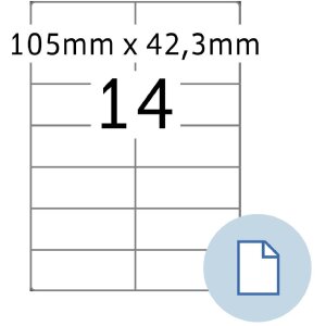 HERMA 8414 Blattetiketten A4 Papier weiß 105x42.3...