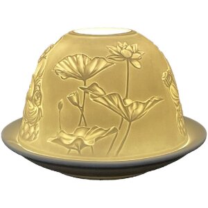 Clayre & Eef 6CE1829 Держатель для чайных ламп белый Ø 12x8 см фарфор стиль кантри