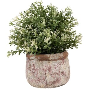 Clayre & Eef 6TE0527S Blumentopf Terrakotta Beige Ø 13x9 cm Landhausstil