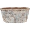 Clayre & Eef 6TE0528L Blumentopf Terrakotta Beige Blau 26x13x12 cm Landhausstil