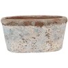 Clayre & Eef 6TE0528M Blumentopf Terrakotta Beige Blau 19x11x10 cm Landhausstil