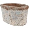 Clayre & Eef 6TE0528M Blumentopf Terrakotta Beige Blau 19x11x10 cm Landhausstil