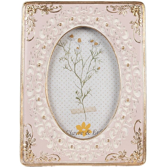 Clayre & Eef 2F1146 Fotorahmen Rosa Gold 15x2x20 cm 10x15 cm