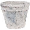 Clayre & Eef 6TE0520S Blumentopf Terrakotta Weiß Blau Ø 10x8 cm Landhausstil