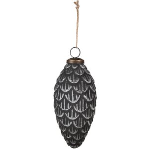 Clayre & Eef 6GL4510 Набор елочных шаров 4 серых Ø 8x15 см