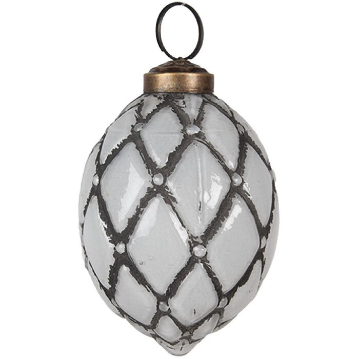 Clayre & Eef 6GL4522 Christbaumkugel Grau Ø 6x8 cm