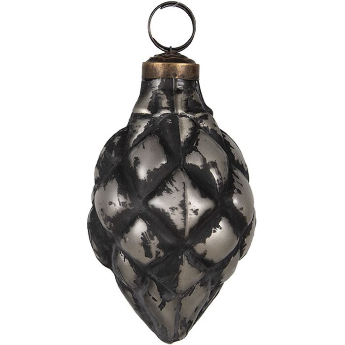 Елочные игрушки Clayre & Eef 6GL4683 черное серебро Ø 6x11 см