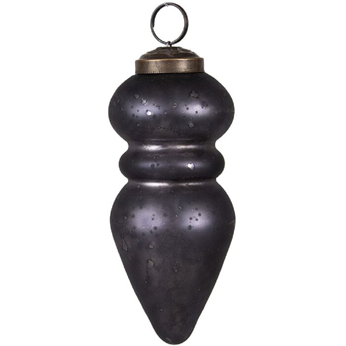 Clayre & Eef 6GL4697 Рождественская безделушка черная Ø 5x11 см стекло