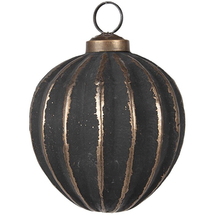 Clayre & Eef 6GL4702 Елочная игрушка Ø 8x8 см серо-золотистого цвета