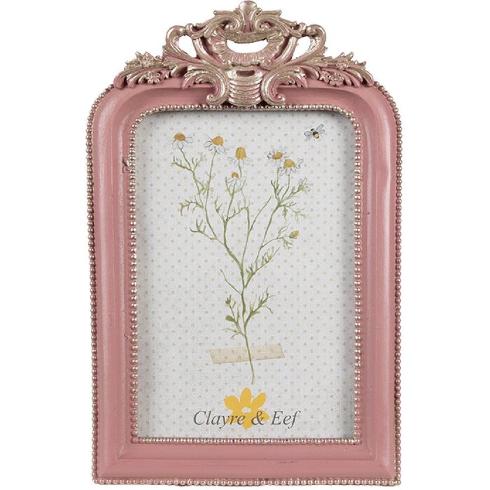 Clayre & Eef 2F1104 Fotorahmen Rosa Silber 16x2x23 cm 13x18 cm