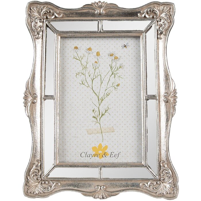 Clayre & Eef 2F1105 Fotorahmen Silberfarbig 17x3x22 cm 10x15 cm