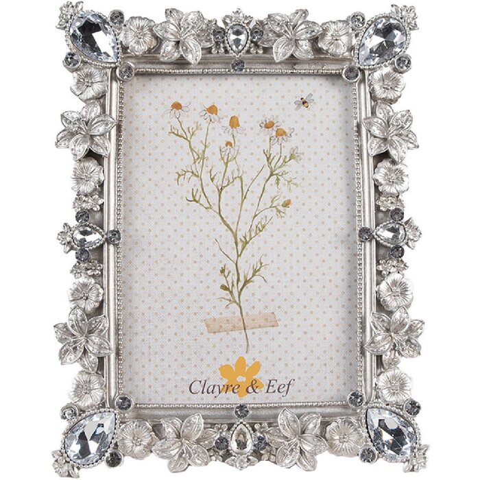 Clayre & Eef 2F1106 Fotorahmen Silberfarbig 16x2x21 cm 10x15 cm