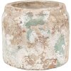 Clayre & Eef 6TE0539S Blumentopf Terrakotta Beige Grün Ø 11x9 cm