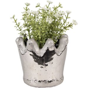 Clayre & Eef 6TE0540S Blumentopf Silber Ø...