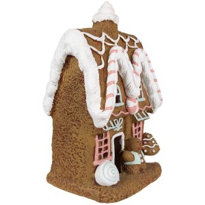 Clayre & Eef 6MG0054 Dekoration Lebkuchenhaus mit LED 22x18x39 cm