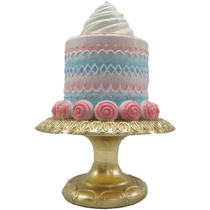 Clayre & Eef 6PR4221 Dekoration Torte Rosa Blau Ø 15x22 cm