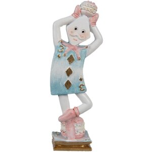 Clayre & Eef 6PR4223 Deko Puppe Blau Rosa 4x3x10 cm