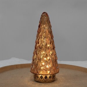 Clayre & Eef 6GL4572KO Weihnachtsbaum mit LED Ø 11x24 cm Kupferfarbig