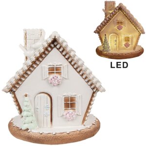 Clayre & Eef 6PR4349 Dekoration Haus mit LED 17x16x17...