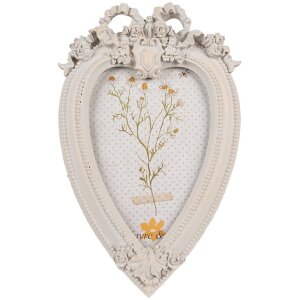 Clayre & Eef 2F1120 Fotorahmen Herzform Weiß...