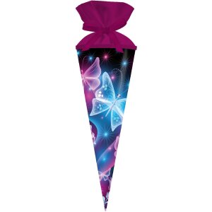 Goldbuch Schultüte 50 cm rund Schmetterling 15x50 cm mit Filzverschluss