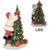 Clayre & Eef 6PR4179 Weihnachtsmann mit Weihnachtsbaum LED 15x10x22 cm