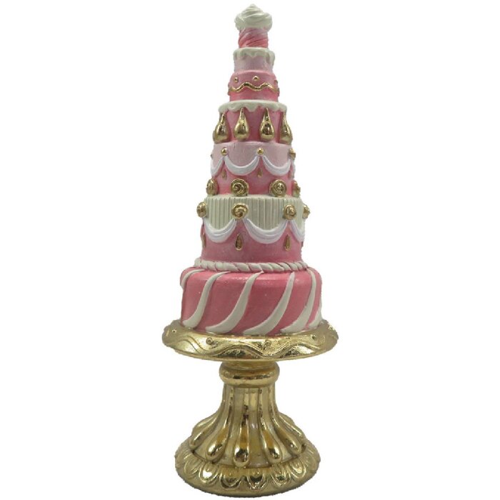 Clayre & Eef 6PR4220 Dekoration Torte Ø 8x21 cm Rosa Gold