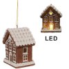 Clayre & Eef 6PR4358 Dekoration Anhänger Haus mit LED 8x6x10 cm
