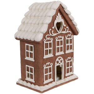 Clayre & Eef 6PR4359 Dekoration Haus mit LED 17x10x22 cm 3xAAA