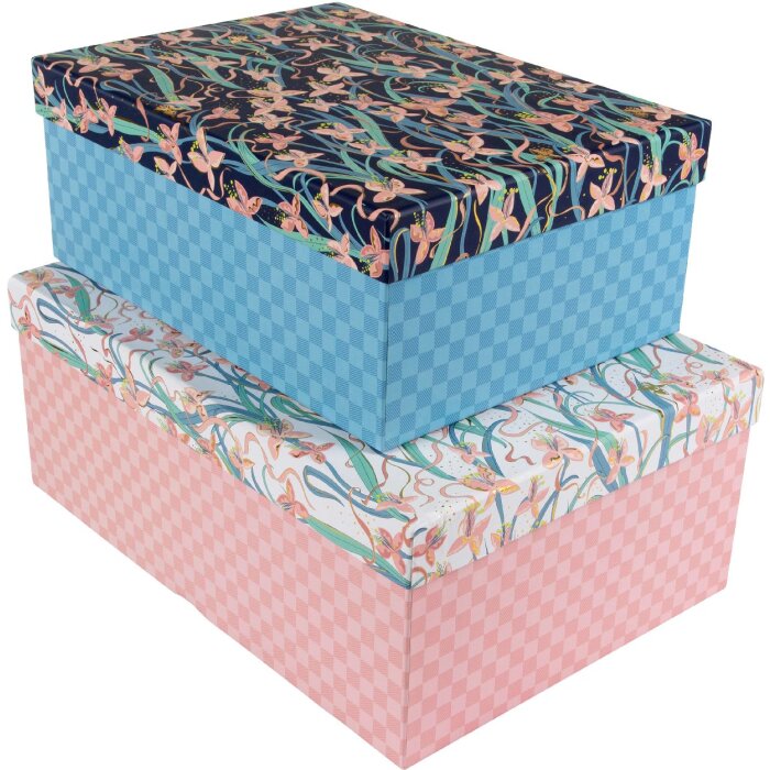 Goldbuch Kartonagen-Set XL Garden Chic 2er Set Goldprägung 22x30 cm 25x35 cm