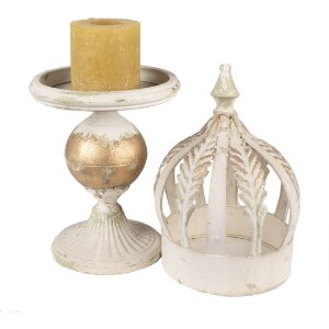 Clayre & Eef 5Y1212 Dekoration Ornament Beige Gold Ø 22x53 cm