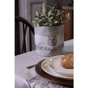 Clayre & Eef GTW50 Корзина для хлеба с оленьим мотивом Ø 15x16 см бежево-коричневая