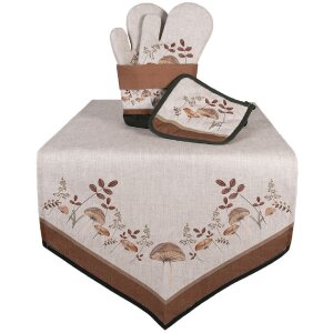Clayre & Eef LFJ50 Brotkörbchen Ø 15x16 cm Pilzmuster Braun Beige