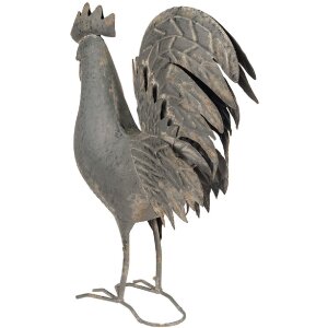 Clayre & Eef 6Y5612 Dekoration Hahn Grau 34x14x42 cm