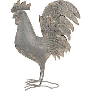 Clayre & Eef 6Y5612 Dekoration Hahn Grau 34x14x42 cm