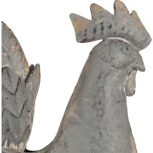 Clayre & Eef 6Y5612 Dekoration Hahn Grau 34x14x42 cm