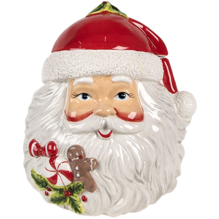Clayre & Eef 6CE1856 Vorratstopf mit Deckel 20x17x22 cm Weihnachtsmann