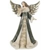 Clayre & Eef 6PR3959GG Фигурка ангела 16x9x25 см серый/зеленый