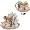 Clayre & Eef 6PR4164 Подсвечник Ангел LED 14x13x10 см
