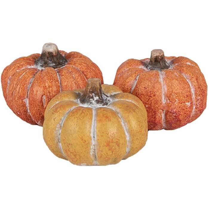 Clayre & Eef 6CE1781 Dekoration Kürbis Set 3 18x7x4 cm