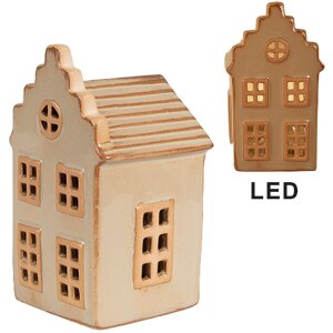 Clayre & Eef 6CE1843 Dekoration Haus mit LED 6x6x11 cm
